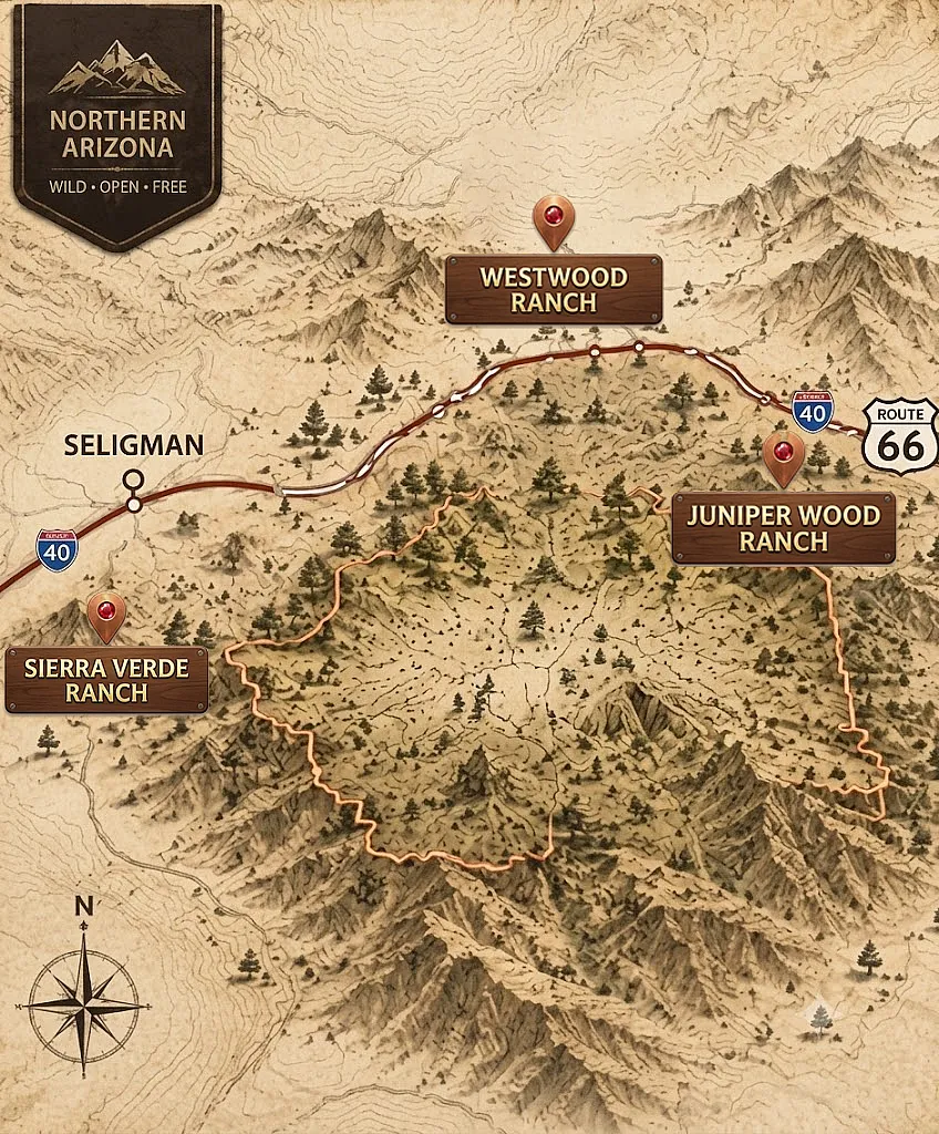 Map of Westwood Ranch and Northern Arizona Off-Grid Acreage